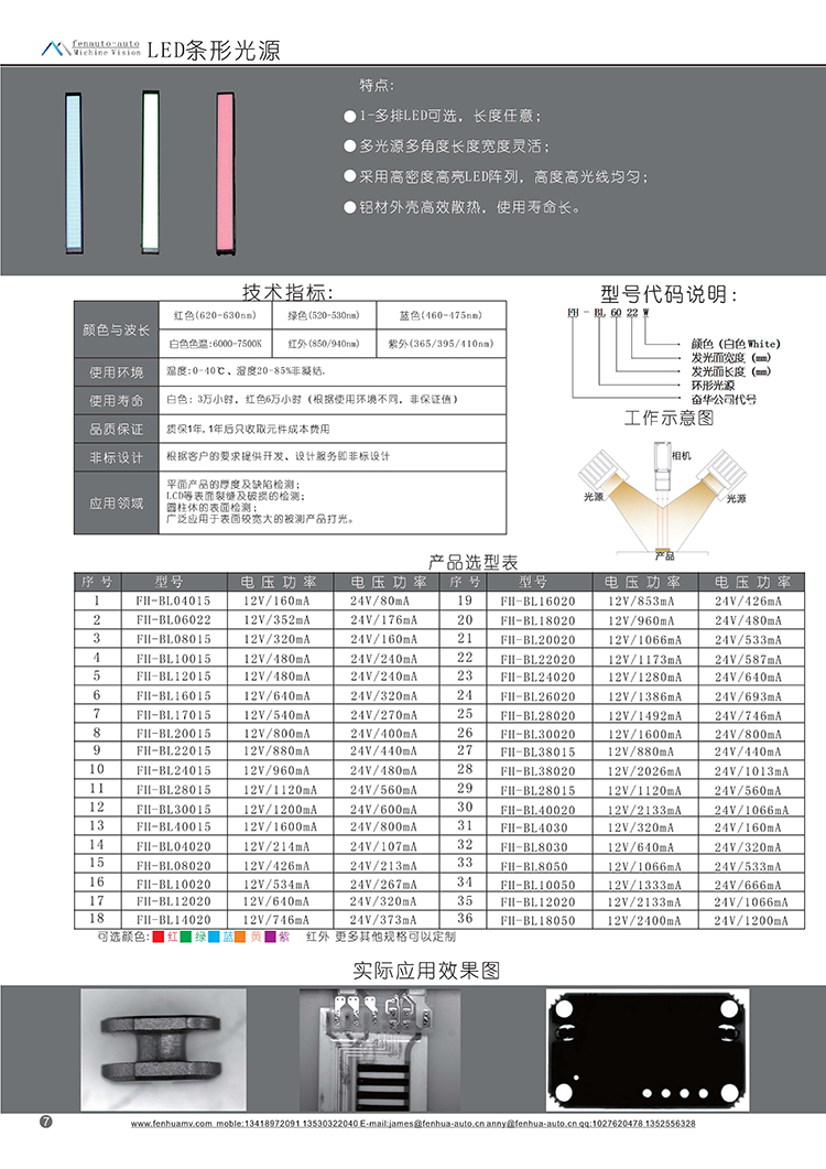 机器视觉条形光源